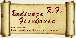 Radivoje Fišeković vizit kartica